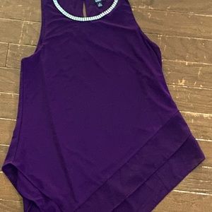 Jewled Purple blouse NEVER WORN Holiday party New Years Women’s sz M (6 - 8)